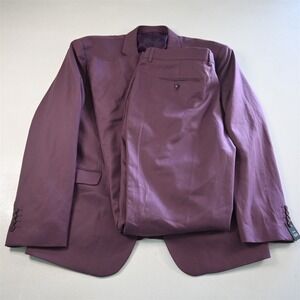 Alain Dupetit 50R 40x36 Purple Tulipwood Stretch Mens Jacket Pants Suit‎